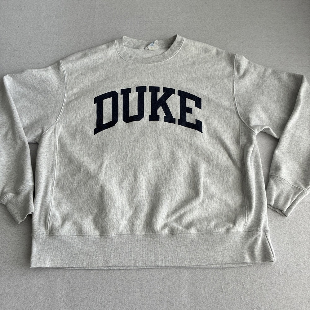 Vintage Champion Reverse Weave Duke Blue Devils Gray Crewneck Sweatshirt XL